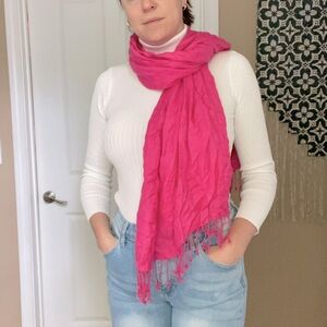 Pink Linen Scarf
